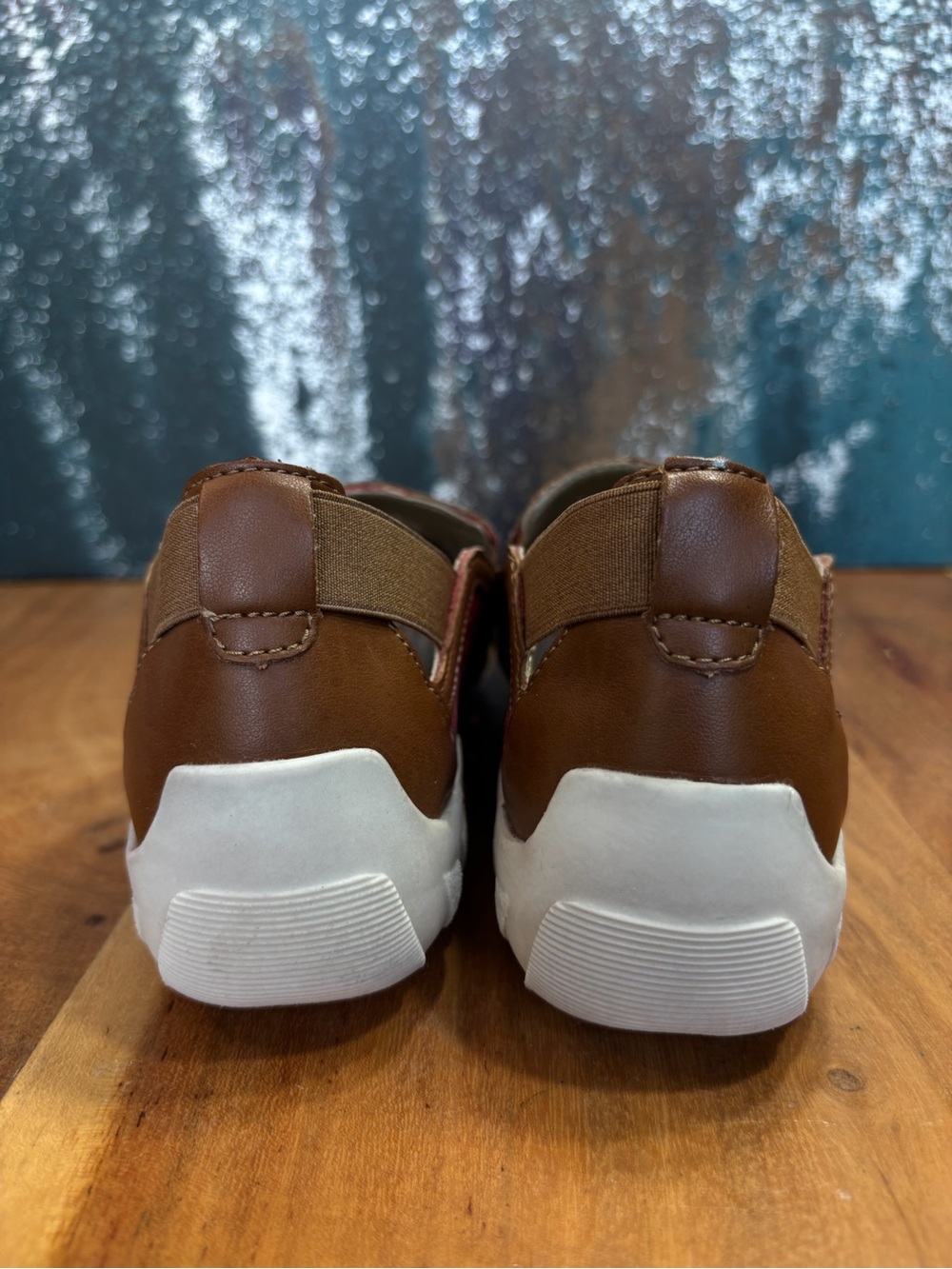Remonte Colorblock Liv 21 Red‎ Perforated Leather Loafers Size 8 VGUC - Picture 6 of 10